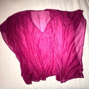 Vibrant Pink Sheer Poncho Top
